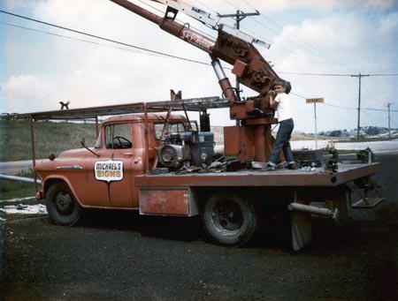 Stephen Prochaska on Sign Installation Truck