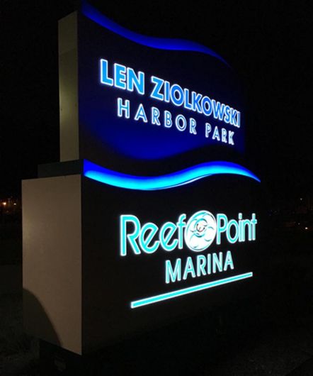 Reef Point Marina Monument Sign - Racine, WI